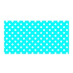 Polka Dots - White on Aqua Cyan Satin Wrap