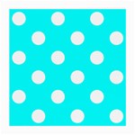 Polka Dots - White on Aqua Cyan Medium Glasses Cloth
