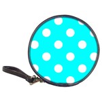 Polka Dots - White on Aqua Cyan Classic 20-CD Wallet