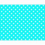 Polka Dots - White on Aqua Cyan Collage 11  x 14 