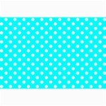 Polka Dots - White on Aqua Cyan Collage 12  x 18 
