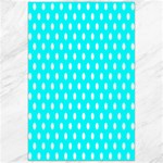 Polka Dots - White on Aqua Cyan Canvas 24  x 36 