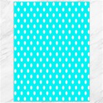Polka Dots - White on Aqua Cyan Canvas 36  x 48 