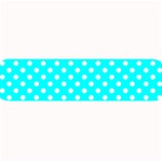 Polka Dots - White on Aqua Cyan Medium Bar Mat