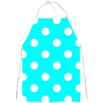 Polka Dots - White on Aqua Cyan Full Print Apron