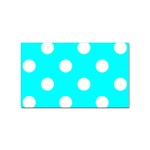 Polka Dots - White on Aqua Cyan Sticker Rectangular (100 pack)
