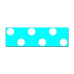 Polka Dots - White on Aqua Cyan Sticker Bumper (10 pack)
