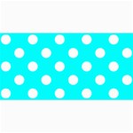 Polka Dots - White on Aqua Cyan 4  x 8  Photo Cards