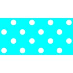 Polka Dots - White on Aqua Cyan YOU ARE INVITED 3D Greeting Card (8x4)