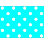 Polka Dots - White on Aqua Cyan Birthday Cake 3D Greeting Card (7x5)