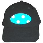 Polka Dots - White on Aqua Cyan Black Cap