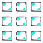 Polka Dots - Aqua Cyan on White Mega Link Italian Charm (9 pack)