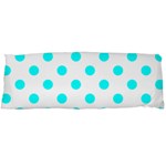 Polka Dots - Aqua Cyan on White Body Pillow Case (Dakimakura) (One Side)