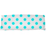 Polka Dots - Aqua Cyan on White Body Pillow Case Dakimakura (Two Sides)