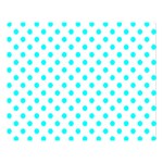 Polka Dots - Aqua Cyan on White Double Sided Flano Blanket (Large)