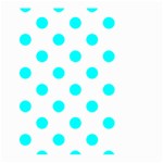 Polka Dots - Aqua Cyan on White Large Garden Flag (Two Sides)