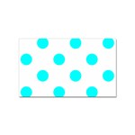 Polka Dots - Aqua Cyan on White Sticker Rectangular (10 pack)
