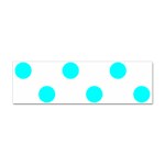 Polka Dots - Aqua Cyan on White Sticker (Bumper)