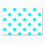 Polka Dots - Aqua Cyan on White Postcard 4  x 6 