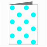 Polka Dots - Aqua Cyan on White Greeting Card