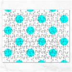 Polka Dots - Aqua Cyan on White Jigsaw Puzzle (Rectangular)