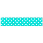 Polka Dots - White on Bright Turquoise Flano Scarf (Small)