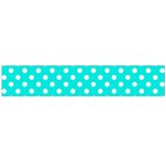 Polka Dots - White on Bright Turquoise Flano Scarf (Large)