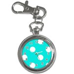 Polka Dots - White on Bright Turquoise Key Chain Watch