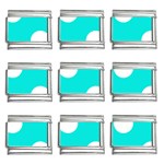 Polka Dots - White on Bright Turquoise 9mm Italian Charm (9 pack)