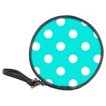 Polka Dots - White on Bright Turquoise Classic 20-CD Wallet