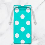 Polka Dots - White on Bright Turquoise Jewelry Bag