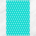 Polka Dots - White on Bright Turquoise Canvas 24  x 36 