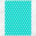 Polka Dots - White on Bright Turquoise Canvas 36  x 48 
