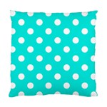 Polka Dots - White on Bright Turquoise Standard Cushion Case (Two Sides)