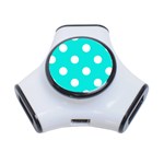Polka Dots - White on Bright Turquoise Portable USB Hub (One Side)