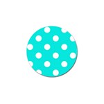 Polka Dots - White on Bright Turquoise Golf Ball Marker (4 pack)