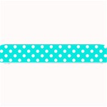 Polka Dots - White on Bright Turquoise Small Bar Mat