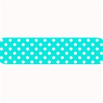 Polka Dots - White on Bright Turquoise Medium Bar Mat