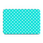 Polka Dots - White on Bright Turquoise Plate Mat