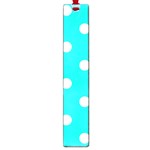 Polka Dots - White on Bright Turquoise Large Book Mark