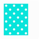 Polka Dots - White on Bright Turquoise Small Garden Flag (Two Sides)