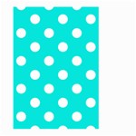 Polka Dots - White on Bright Turquoise Large Garden Flag (Two Sides)