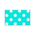 Polka Dots - White on Bright Turquoise Sticker (Rectangular)