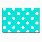 Polka Dots - White on Bright Turquoise Postcard 4 x 6  (Pkg of 10)