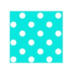 Polka Dots - White on Bright Turquoise Greeting Card 5  x 7 