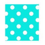 Polka Dots - White on Bright Turquoise Greeting Card 4.5  x 6 