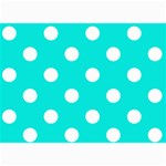 Polka Dots - White on Bright Turquoise 5  x 7  Photo Cards