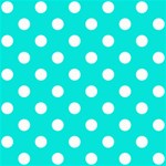 Polka Dots - White on Bright Turquoise ScrapBook Page 8  x 8 