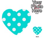 Polka Dots - White on Bright Turquoise Multi-purpose Cards (Heart)