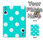 Polka Dots - White on Bright Turquoise Playing Cards 54 Designs